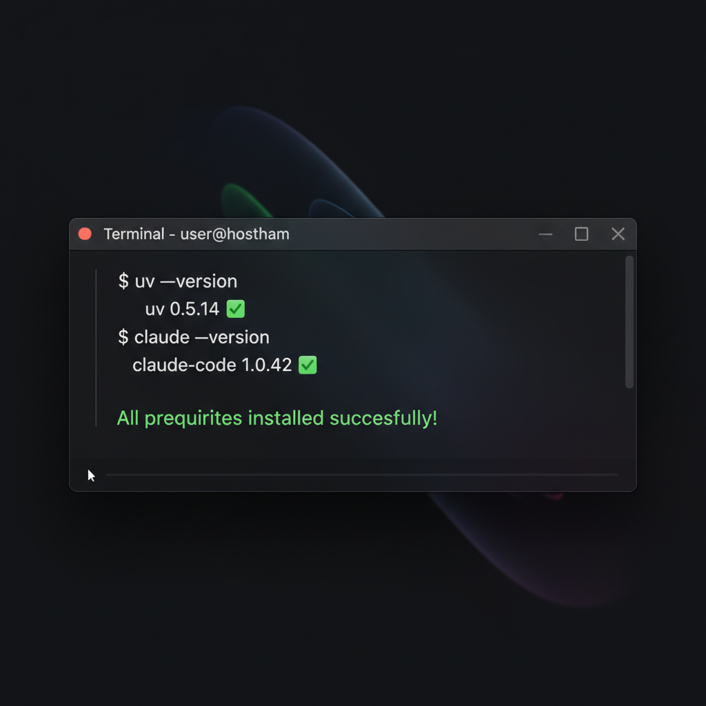 Prerequisites verify setup screenshot